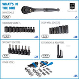 Socket Set, 229-pc, SAE / Metric, CRV, Black Steel Finish X9E2 - product image 6