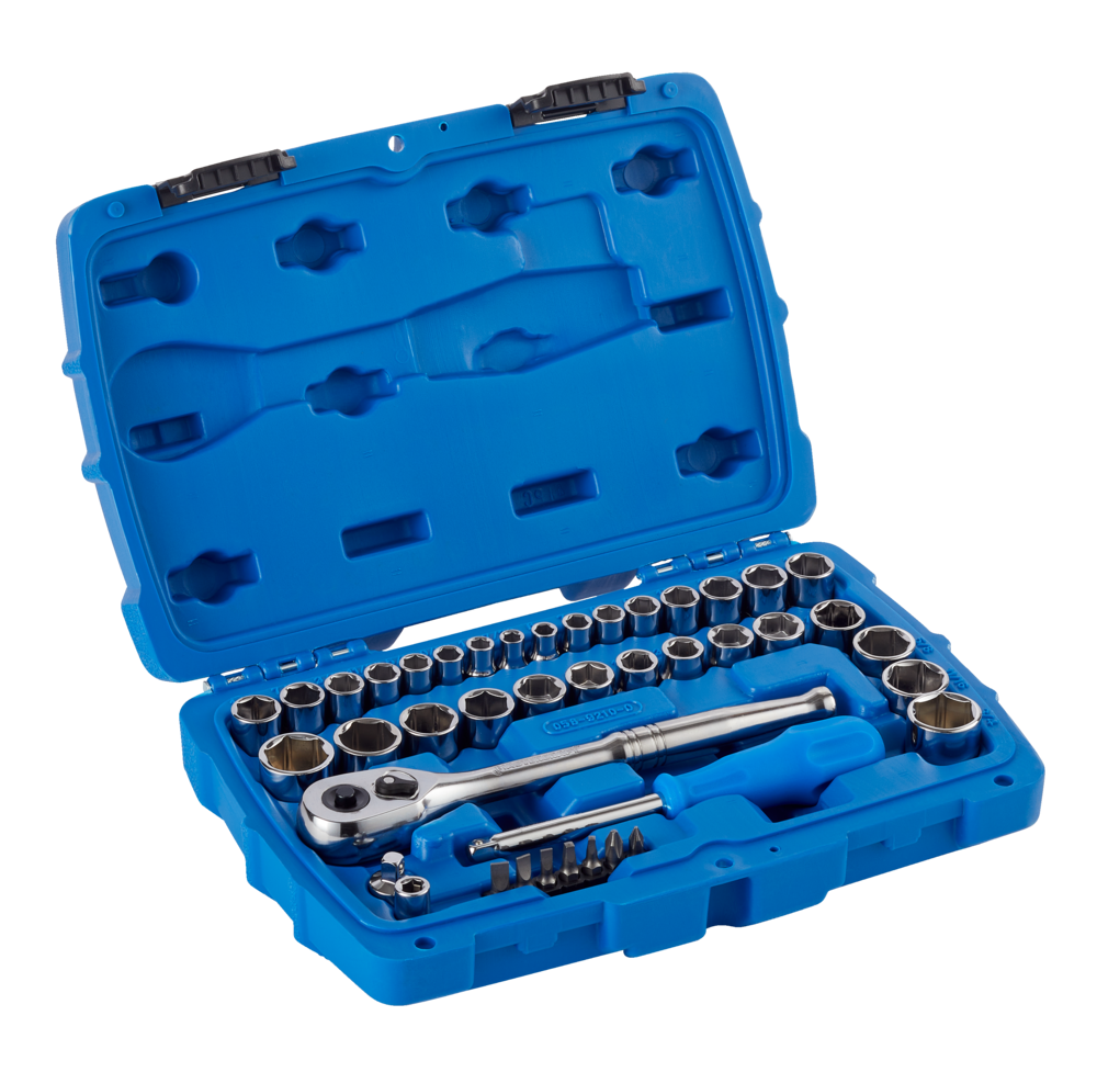 Socket Set, SAE / Metric, CRV, Nickel-Chrome Plating, 41-pc O2O8 - product image 2