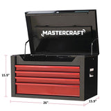 Tool Chest with 4 Drawers, Black & Red, 26-in B4I1 - product image 3