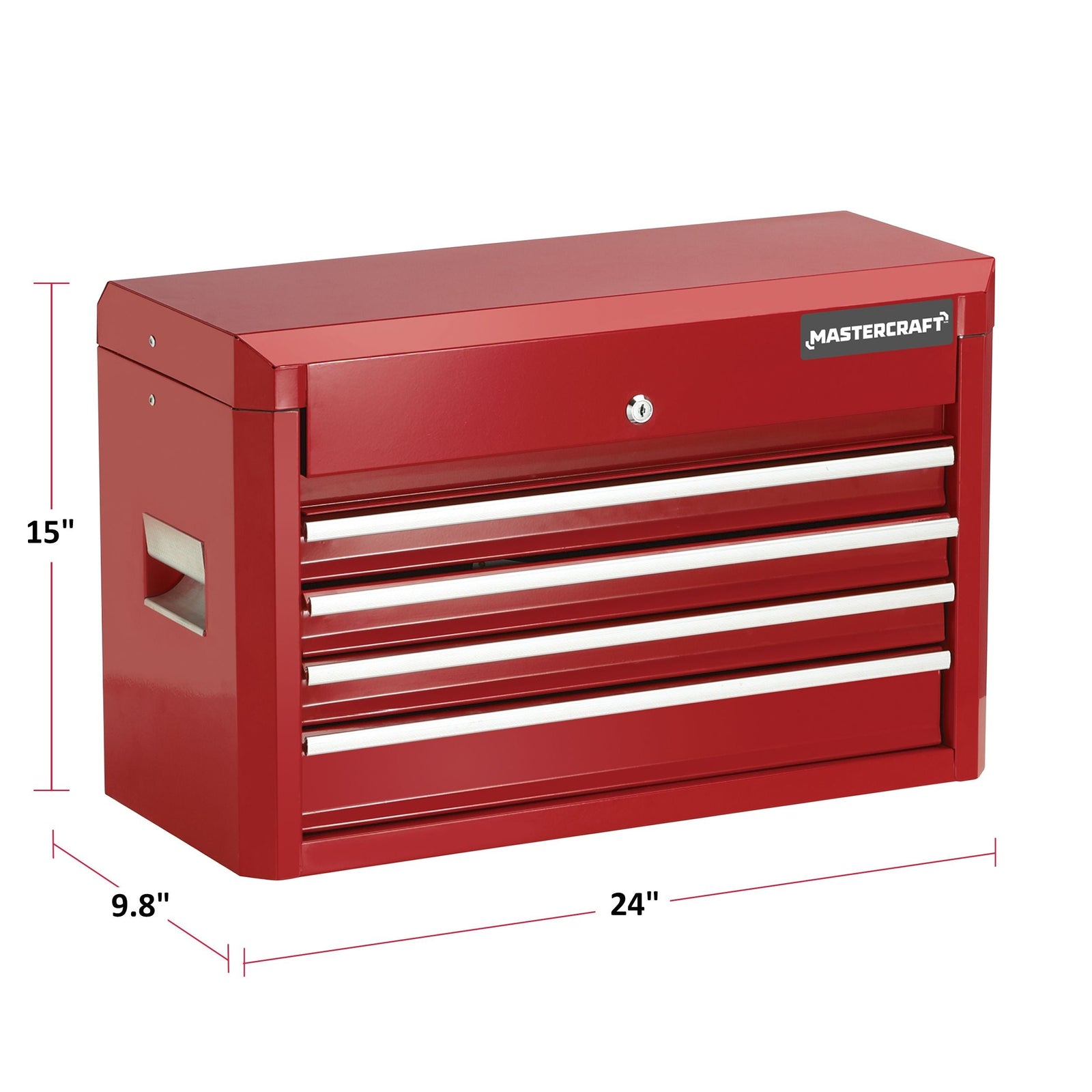 Tool Chest with 4 Drawers, Deep Red, 24-in I9Z4 - product image 8