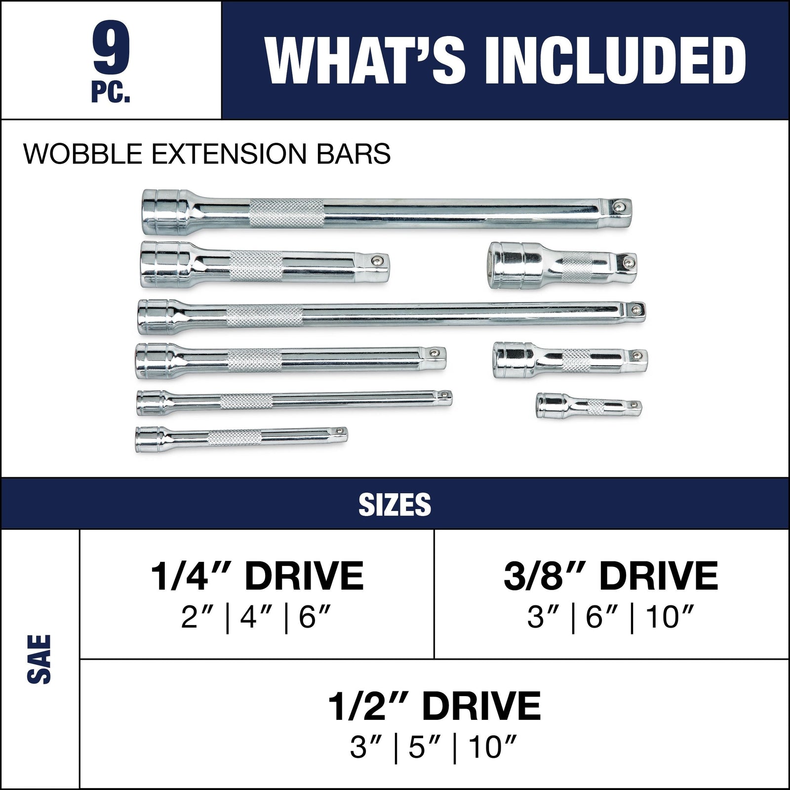 Wobble Extension Bar Set, 9-pc D4G8 - product image 2