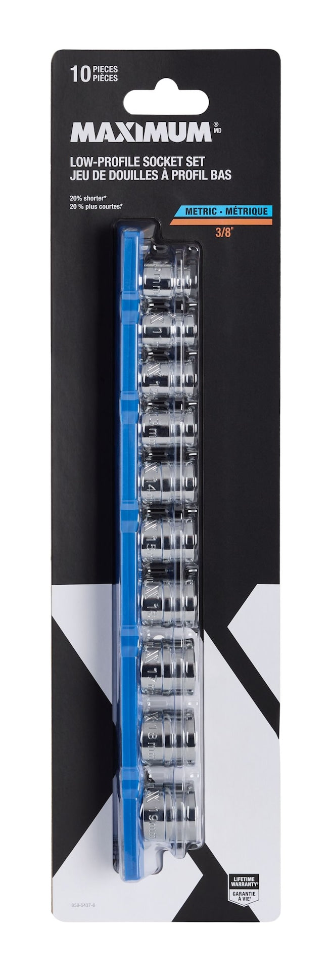 10 Piece 3/8" Drive Low Profile Socket Rail J4B0 - product image 3