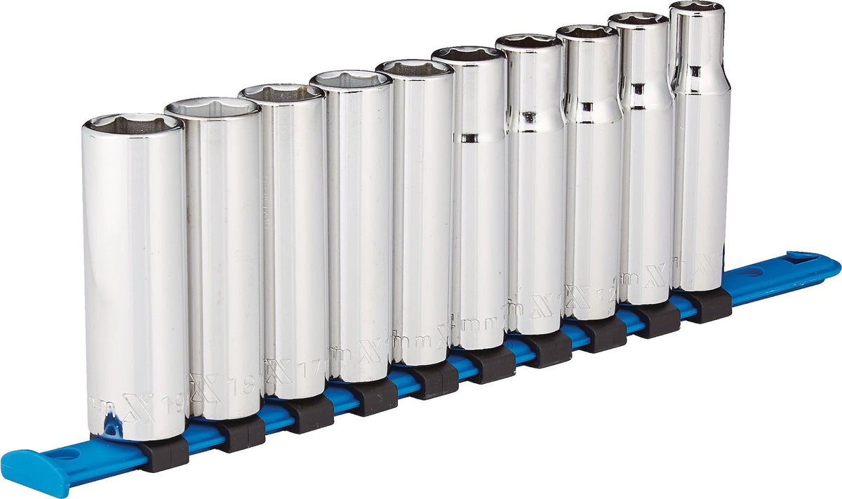 1/2-in Drive 6 Pt. Deep Socket Set, Metric, Nickel-Chrome Plating, 10-pc R6A8 - product image 1