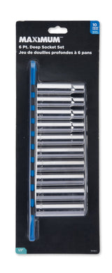 1/2-in Drive 6 Pt. Deep Socket Set, Metric, Nickel-Chrome Plating, 10-pc R6A8 - product image 2