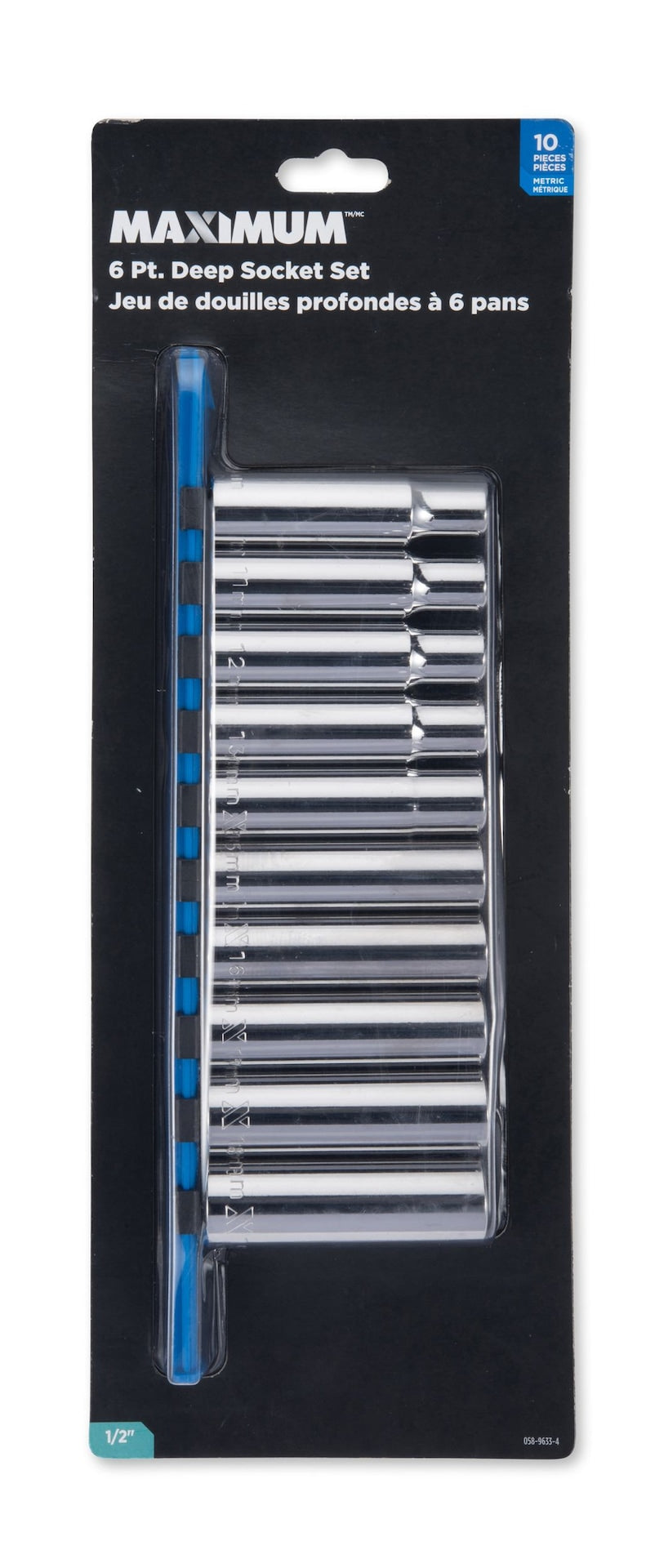 1/2-in Drive 6 Pt. Deep Socket Set, Metric, Nickel-Chrome Plating, 10-pc R6A8 - product image 2