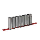 1/2-in Drive 6 Pt. Deep Socket Set, SAE, Nickel-Chrome Plating, 8-pc Y6A5 - product image 1