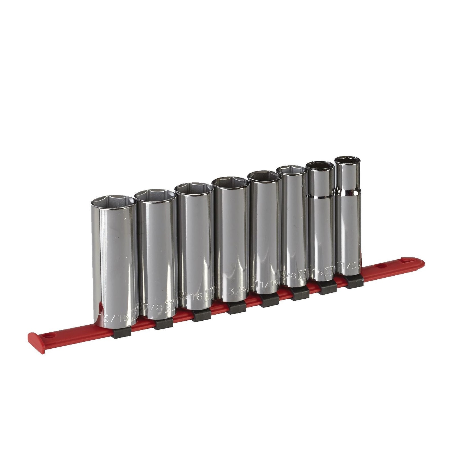 1/2-in Drive 6 Pt. Deep Socket Set, SAE, Nickel-Chrome Plating, 8-pc Y6A5 - product image 1