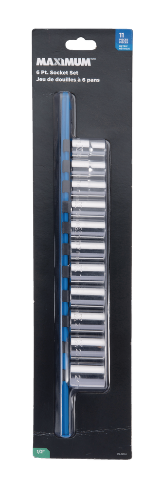 1/2-in Drive 6 Pt. Socket Set, Metric, Nickel-Chrome Plating, 11-pc D5U9 - product image 1