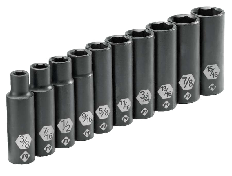 1/2-in Drive Deep Impact Socket Set, SAE, 10-pc U2X8