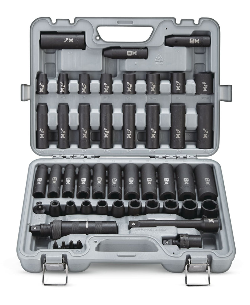 1/2-in Drive Professional Grade Impact Socket Set, 48-pc, CRMO E5H7