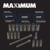 1/2-in Drive Professional Grade Impact Sockets Set, 18-pc, Metric P4G5 - product image 8