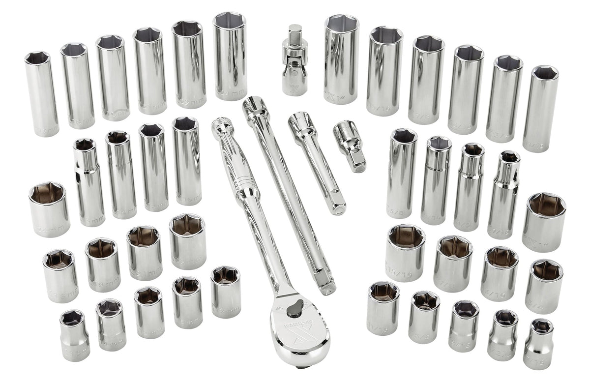 1/2-in Drive Professional Grade Socket Set, 45-pc, SAE/Metric, CRV, Nickel-Chrome Plating B9E0 - product image 6