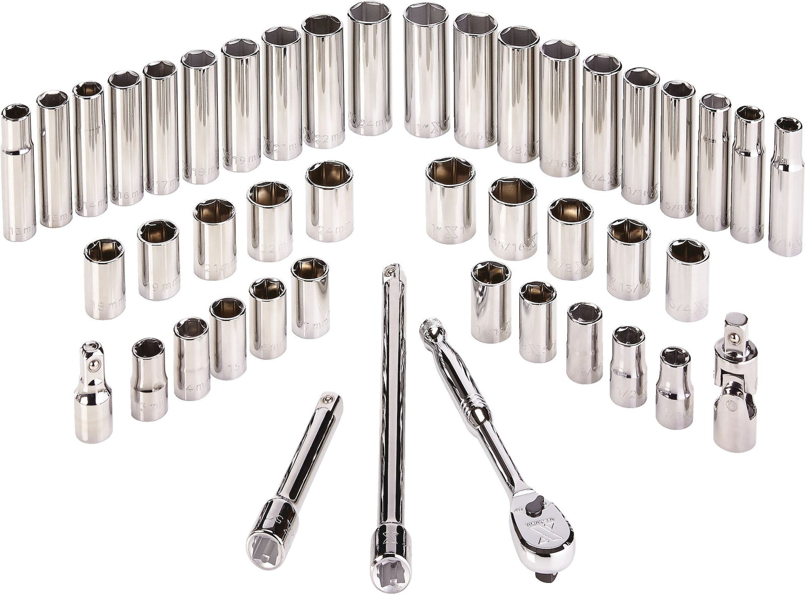 1/2-in Drive Professional Grade Socket Set, 45-pc, SAE/Metric, CRV, Nickel-Chrome Plating B9E0 - product image 7