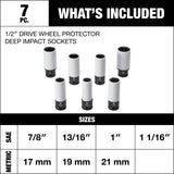 1/2-in Drive Wheel Protector Deep Impact Socket Set, 7-pc G8S7 - product image 2