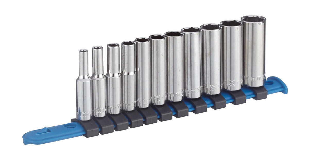 1/4-in Drive Deep Socket Set 11-pc, CRV, Nickel-Chrome Plating K2J9 - product image 1