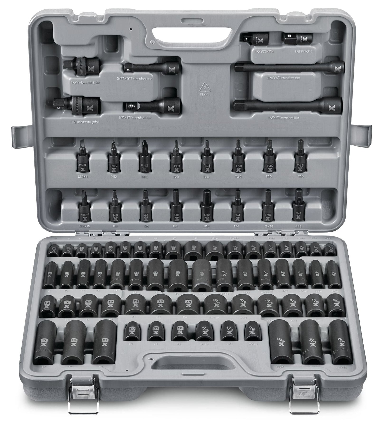 3/8-in & 1/2-in Drive Professional Grade Impact Socket Set, 83-pc, CRMO U0M8 - product image 1