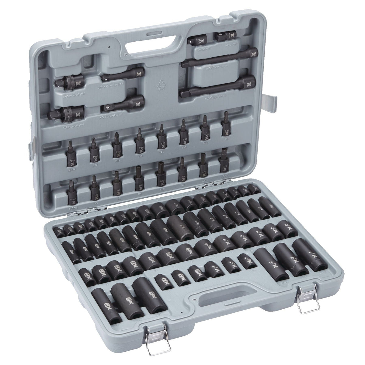3/8-in & 1/2-in Drive Professional Grade Impact Socket Set, 83-pc, CRMO U0M8 - product image 2