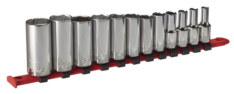 3/8-in Drive Deep Socket Set 12-pc, SAE, CRV, Nickel-Chrome Plating L6G4