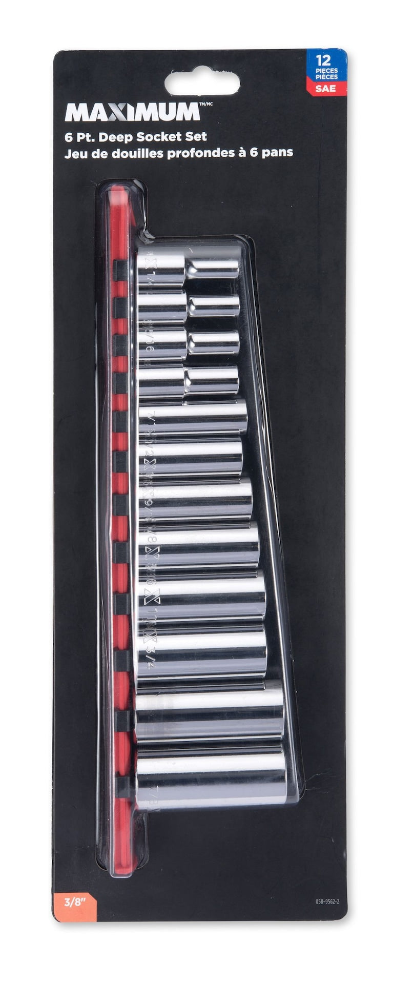 3/8-in Drive Deep Socket Set 12-pc, SAE, CRV, Nickel-Chrome Plating L6G4 - product image 2