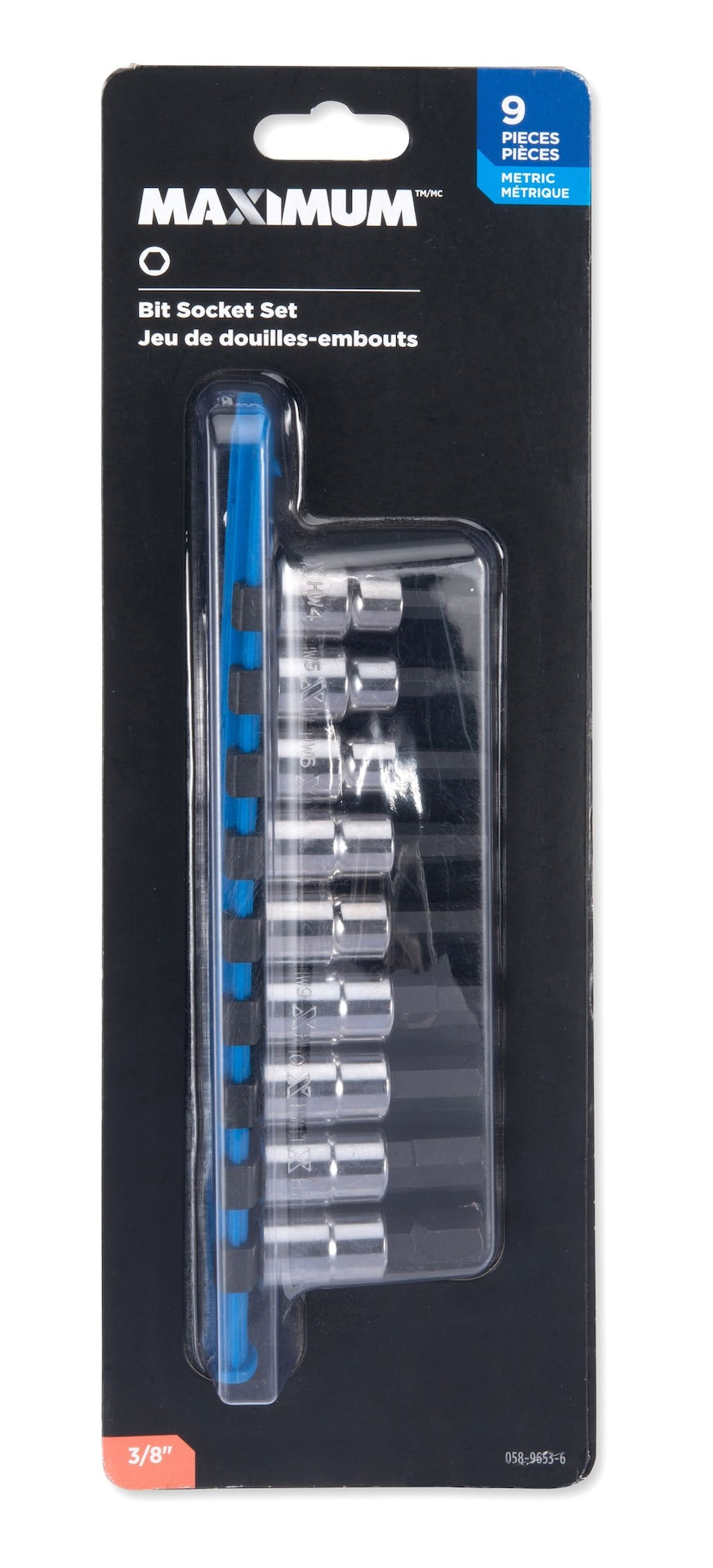 3/8-in Drive Hex Bit Socket Set, Chrome-Plated, 9-pc, Metric Q3I4 - product image 1