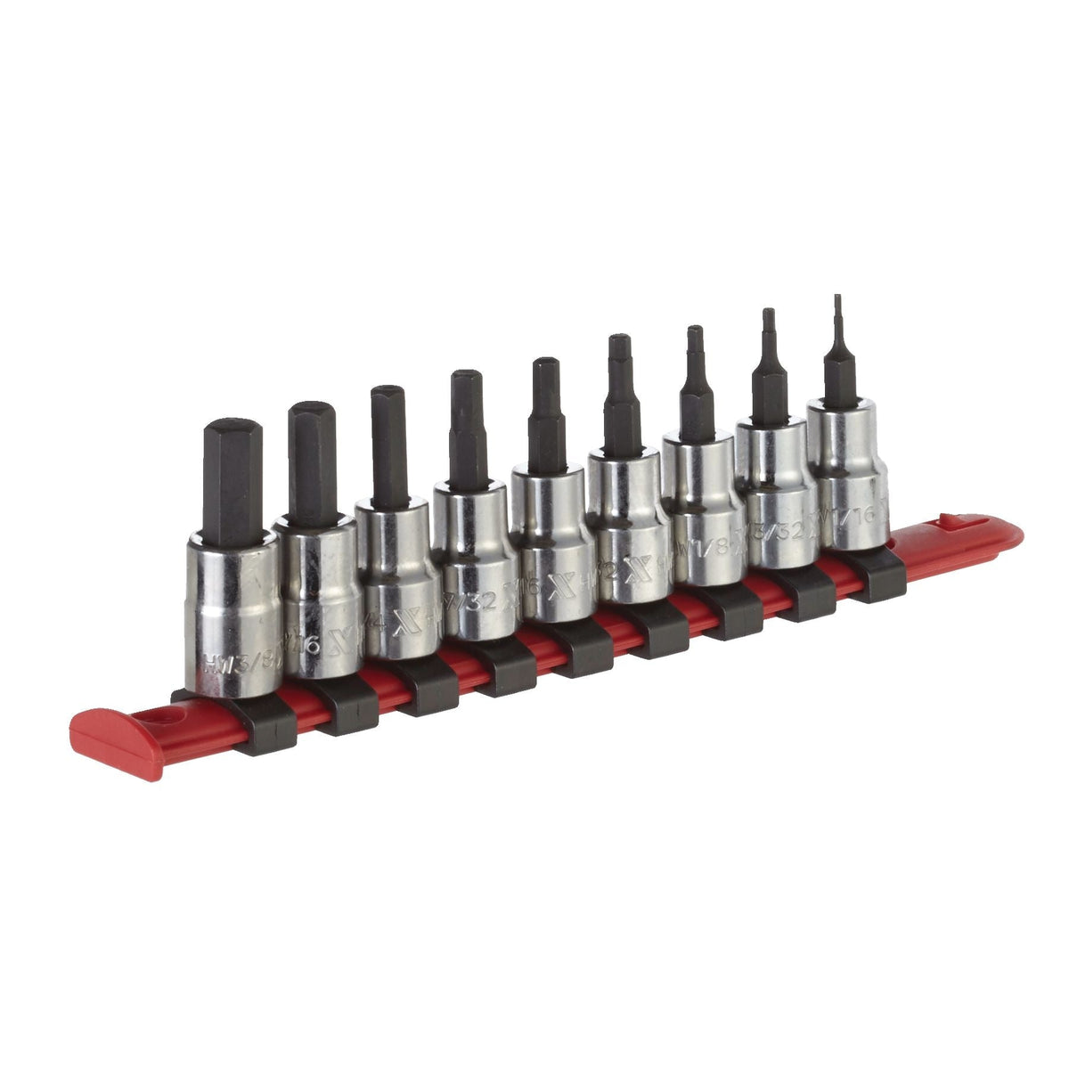 3/8-in Drive Hex Bit Socket Set, Chrome-Plated, 9-pc, SAE I1J0 - product image 1