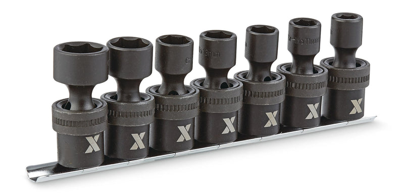 3/8-in Drive Swivel Impact Socket Set, 7-pc, Metric, CRMO G4C9
