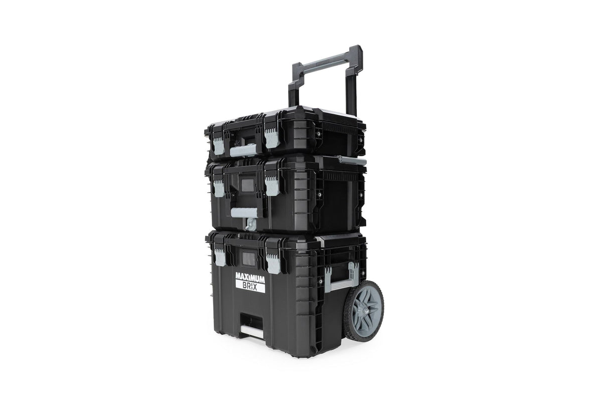 Brix Modular Portable Toolbox/Tool Storage System with Wheels, IP65, 23-in x 19-in x 33-in, 3-pc Q0W7 - product image 1