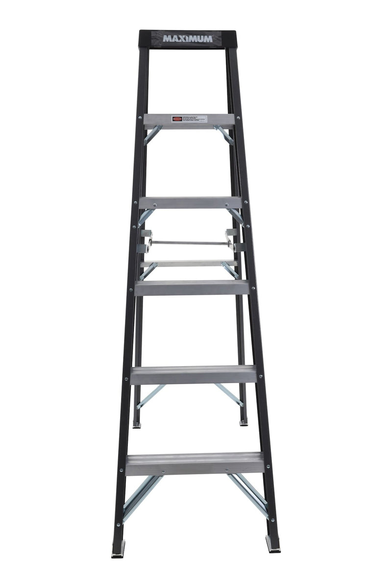 Grade 1 Fiberglass Heavy-Duty Industrial Step Ladder, 250-lb, 6-ft O3B1