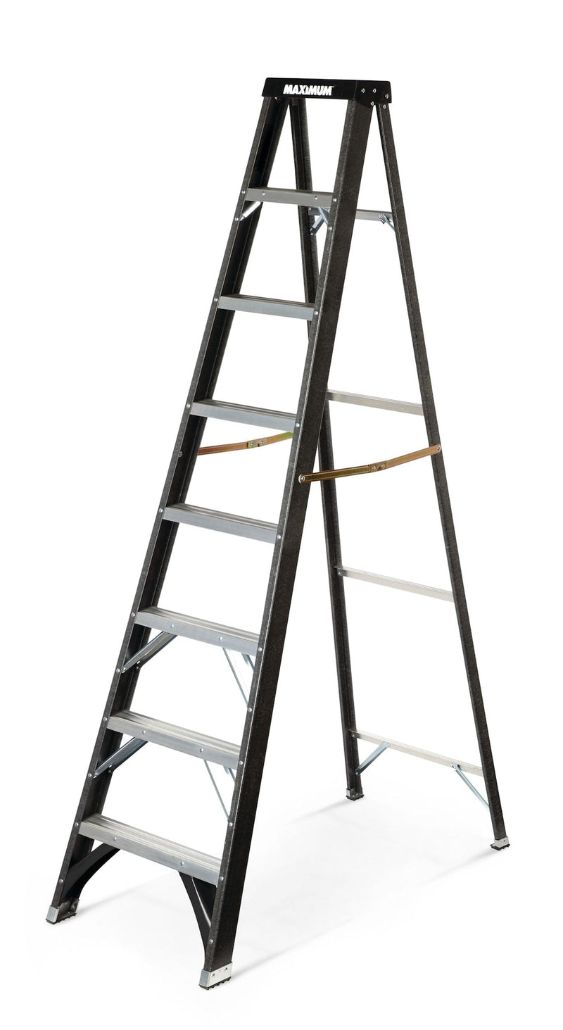 Grade 1 Fibreglass Heavy-Duty Industrial Step Ladder, 250-lb, 8-ft G7E7