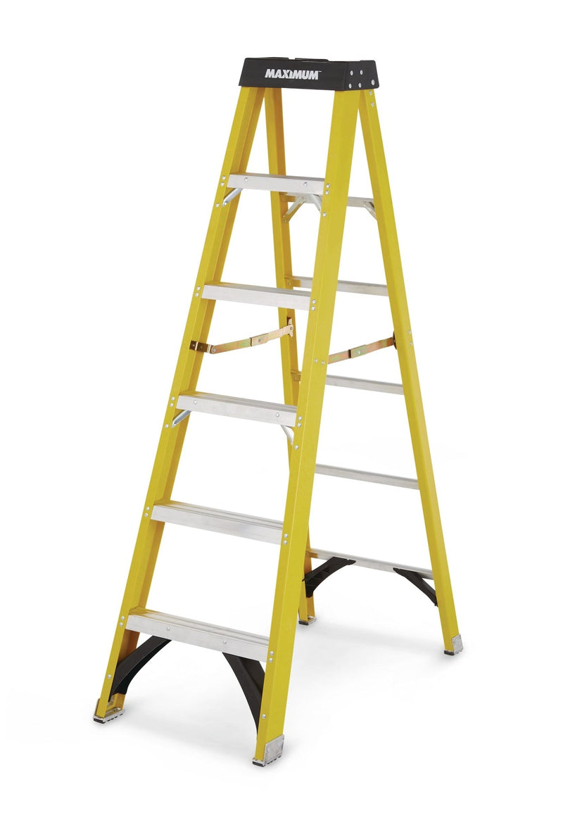 Grade 1A Fibreglass Step Ladder, 300-lb 6-ft T1G9
