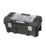 Heavy-Duty Plastic Tool Box with Removable Tray & Organizer, 22-in, Black F8E9 - product image 1