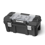 Heavy-Duty Plastic Tool Box with Removable Tray & Organizer, 22-in, Black F8E9 - product image 2