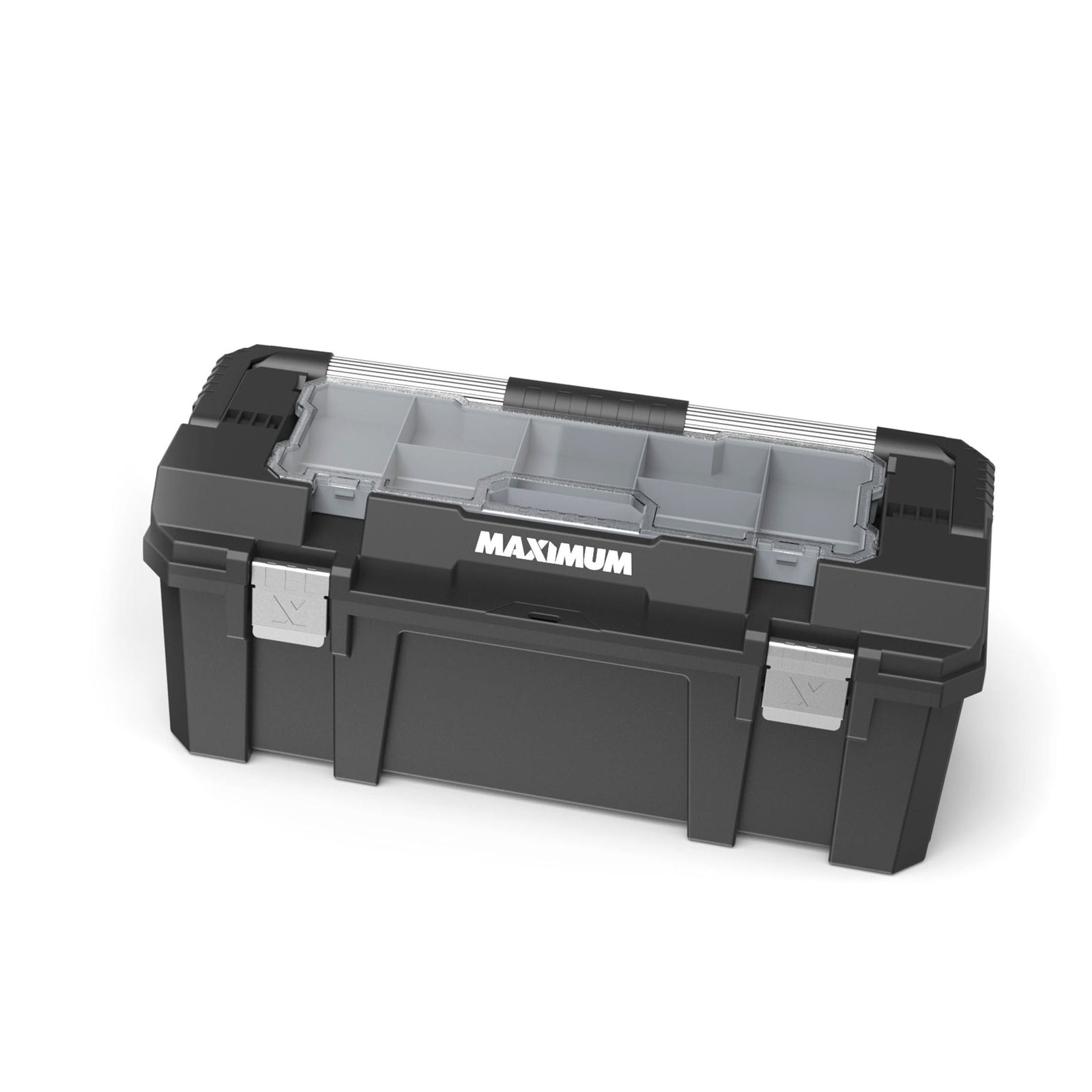 Heavy-Duty Plastic Tool Box with Removable Tray & Organizer, 26-in, Black G0G1 - product image 3