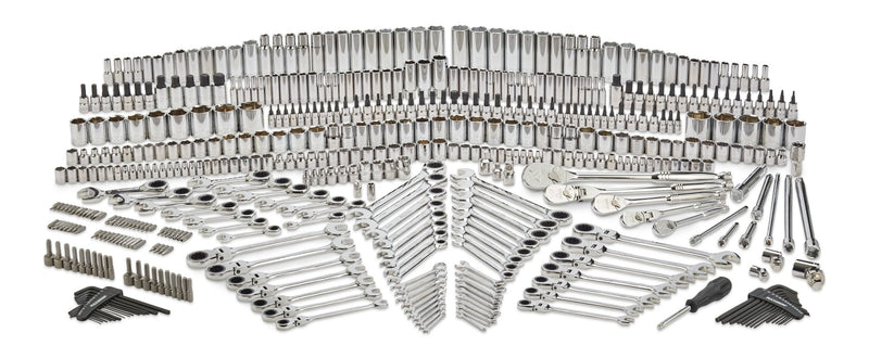 Master Socket & Wrench Set, 500-pc, CRV, Nickel-Chrome Plating T1W5