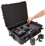 Portable IP67 Waterproof Case/Tool Box with Foam Layers, Black, Large, 22-in K7E5 - product image 6