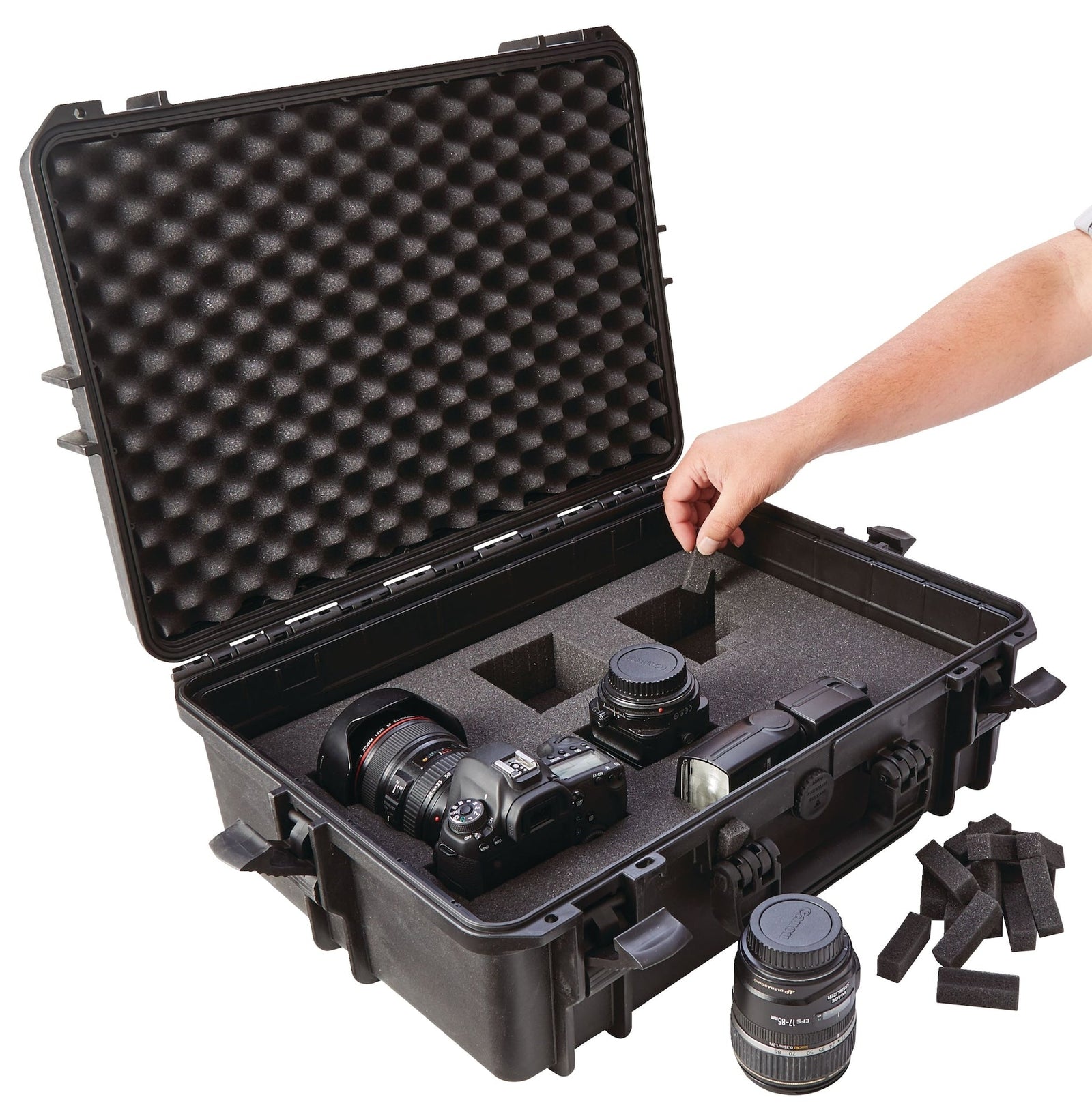 Portable IP67 Waterproof Case/Tool Box with Foam Layers, Black, Large, 22-in G7Q4 - product image 6