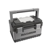 Portable Plastic & Metal Tool Box with Removable Tray & Organizer, Black, 15-in K4J2 - product image 1
