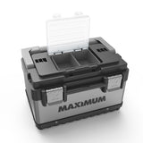 Portable Plastic & Metal Tool Box with Removable Tray & Organizer, Black, 15-in K4J2 - product image 4