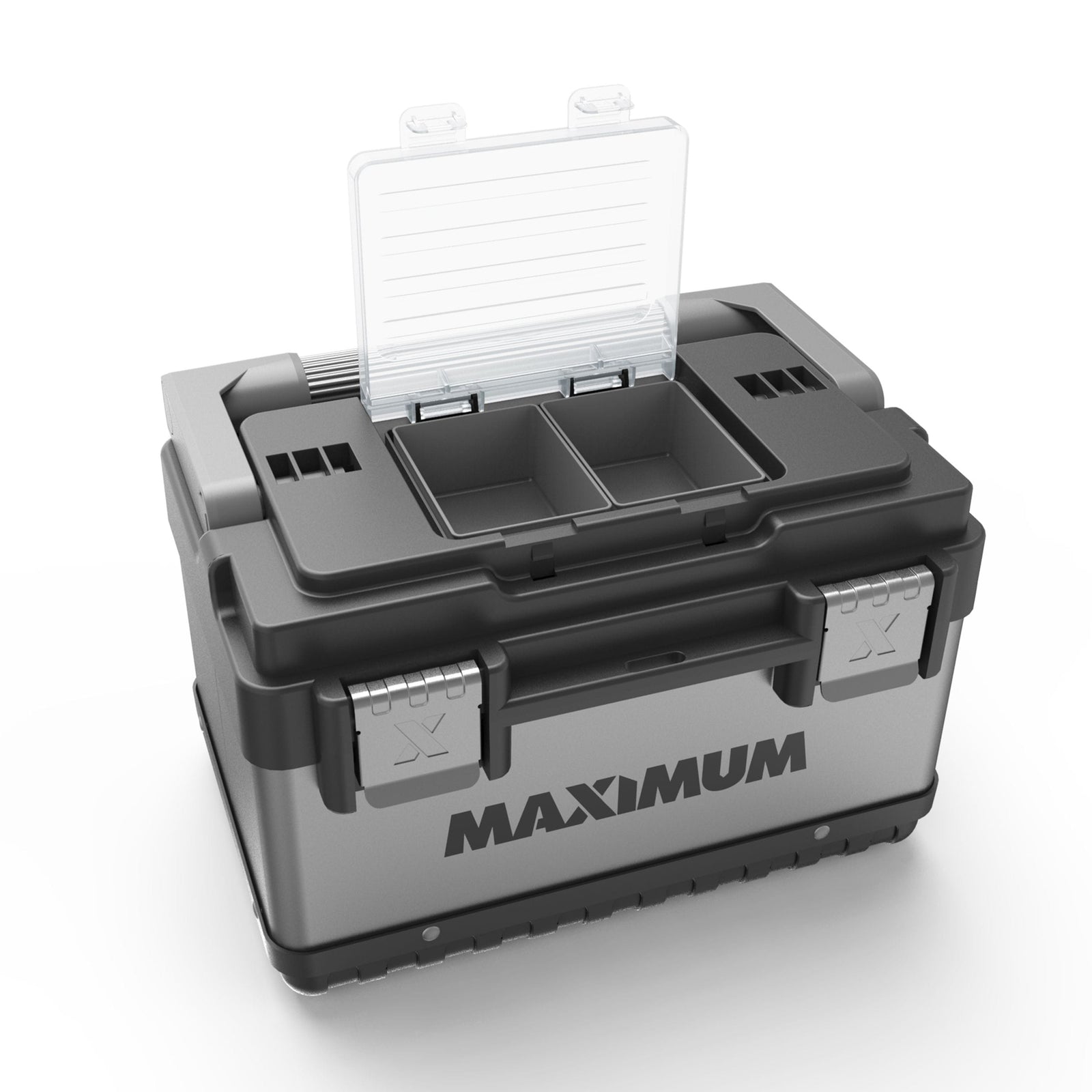 Portable Plastic & Metal Tool Box with Removable Tray & Organizer, Black, 15-in K4J2 - product image 4