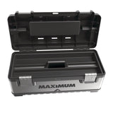 Portable Plastic & Metal Tool Box with Removable Tray & Organizer, Black, 20-in V2Y9 - product image 5