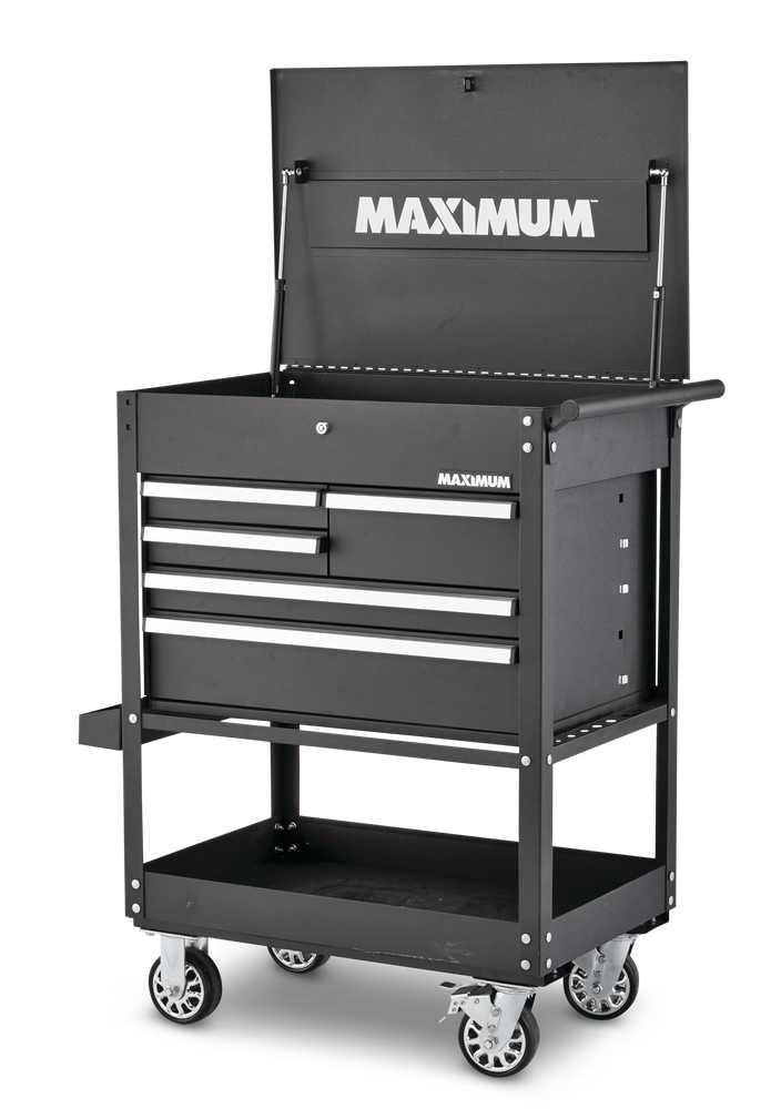 Rolling Mechanics Tool Cart with 5 Drawers, Black, 30-in V9F1 - product image 3