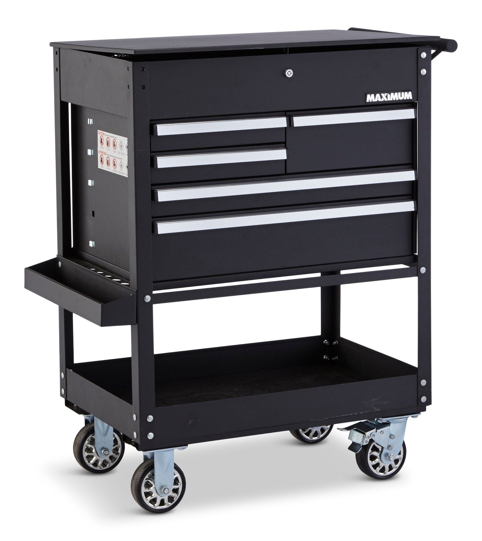 Rolling Mechanics Tool Cart with 5 Drawers, Black, 30-in V9F1 - product image 4