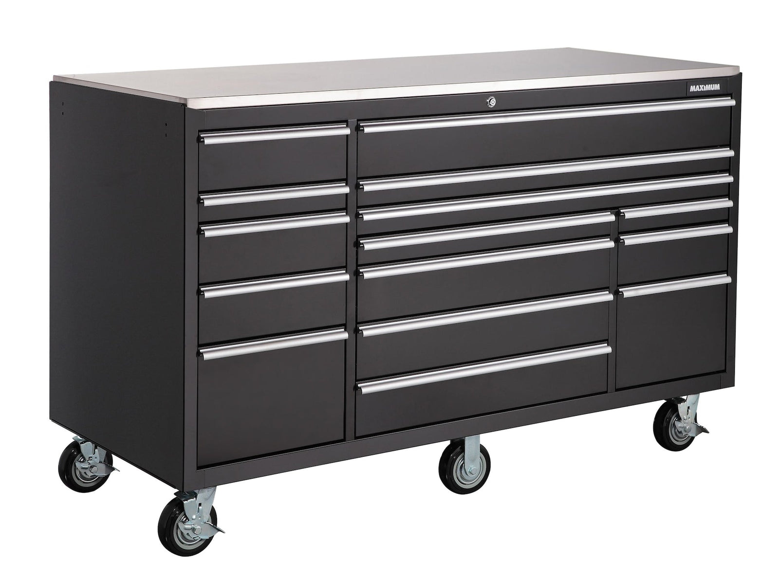 Rolling Tools Storage Cabinet with 15 Drawers, Black, 72-in x 30-in U6B9 - product image 1