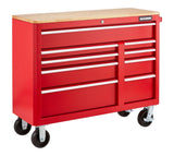 Tool Storage Cabinet, Built-In Power Bar with USB, 9-Drawer, 47-in, Red P2O6 - product image 1