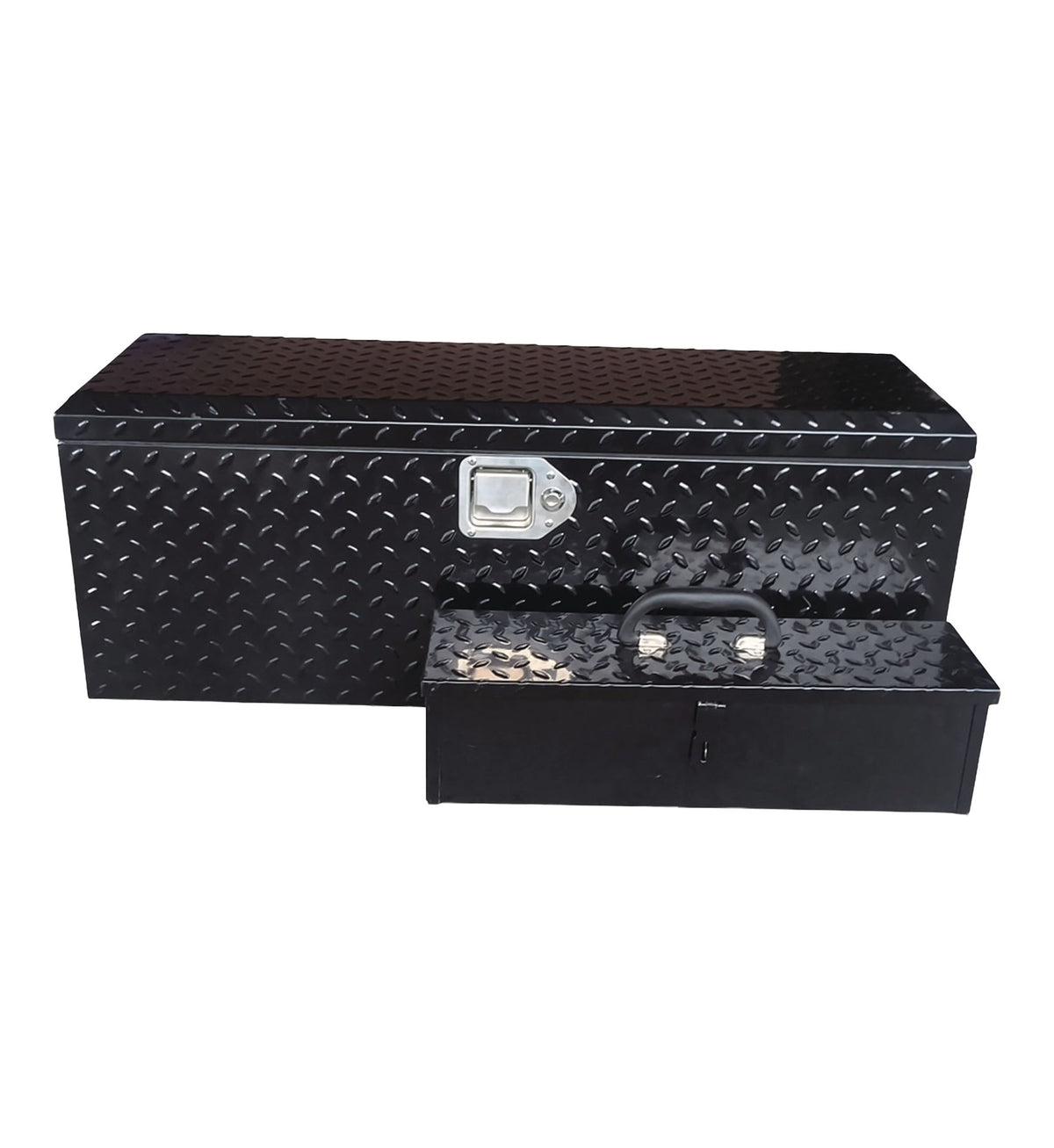 Truck Chest Box with Portable Tool Box, Black, 35.5-in H2L6 - product image 1