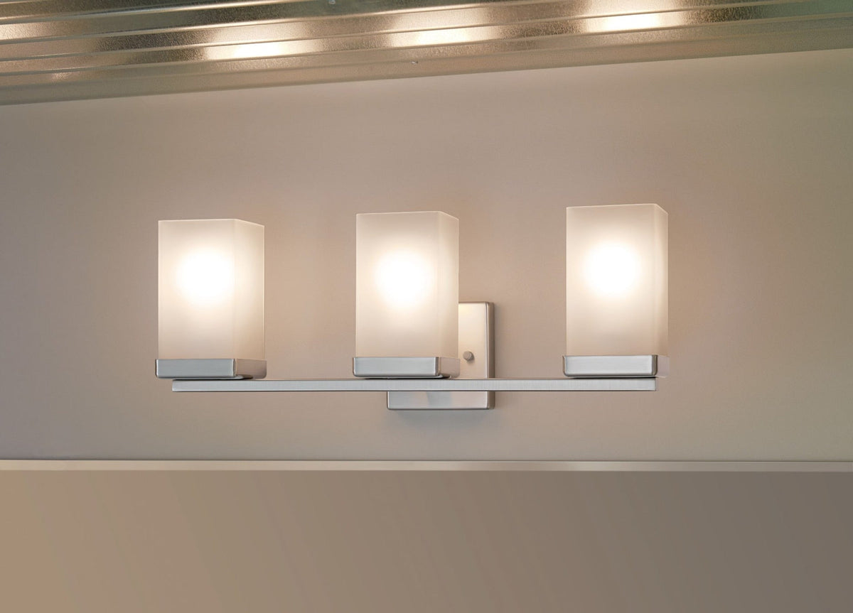90-Degree Vanity Lighting Fixture, Brushed Nickel, 3-L C7O2 - product image 3