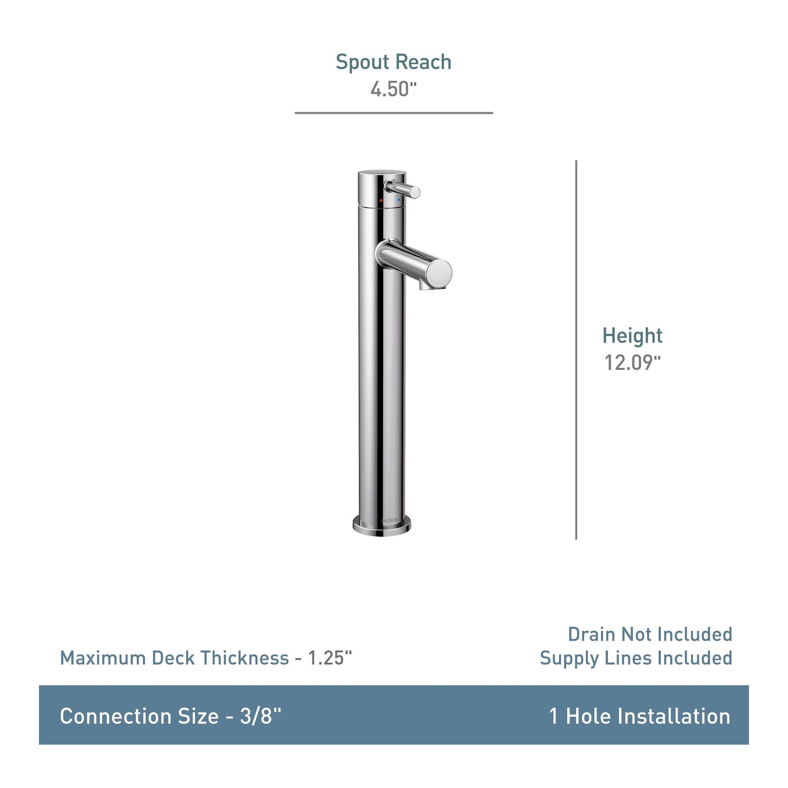 Align Single Handle High Arc Single Hole Bathroom Sink Faucet, WaterSense Certified, Brushed Nickel U5I9 - product image 2