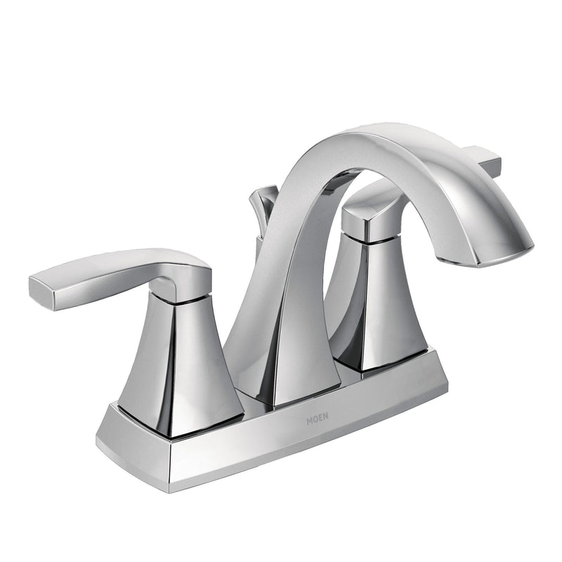 Voss Double Handle High Arc 4-in Centerset Bathroom Sink Faucet, Chrome D2X2