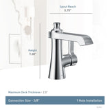 Voss Single Handle High Arc Bathroom Sink Faucet, Brushed Gold Q6O4 - product image 4