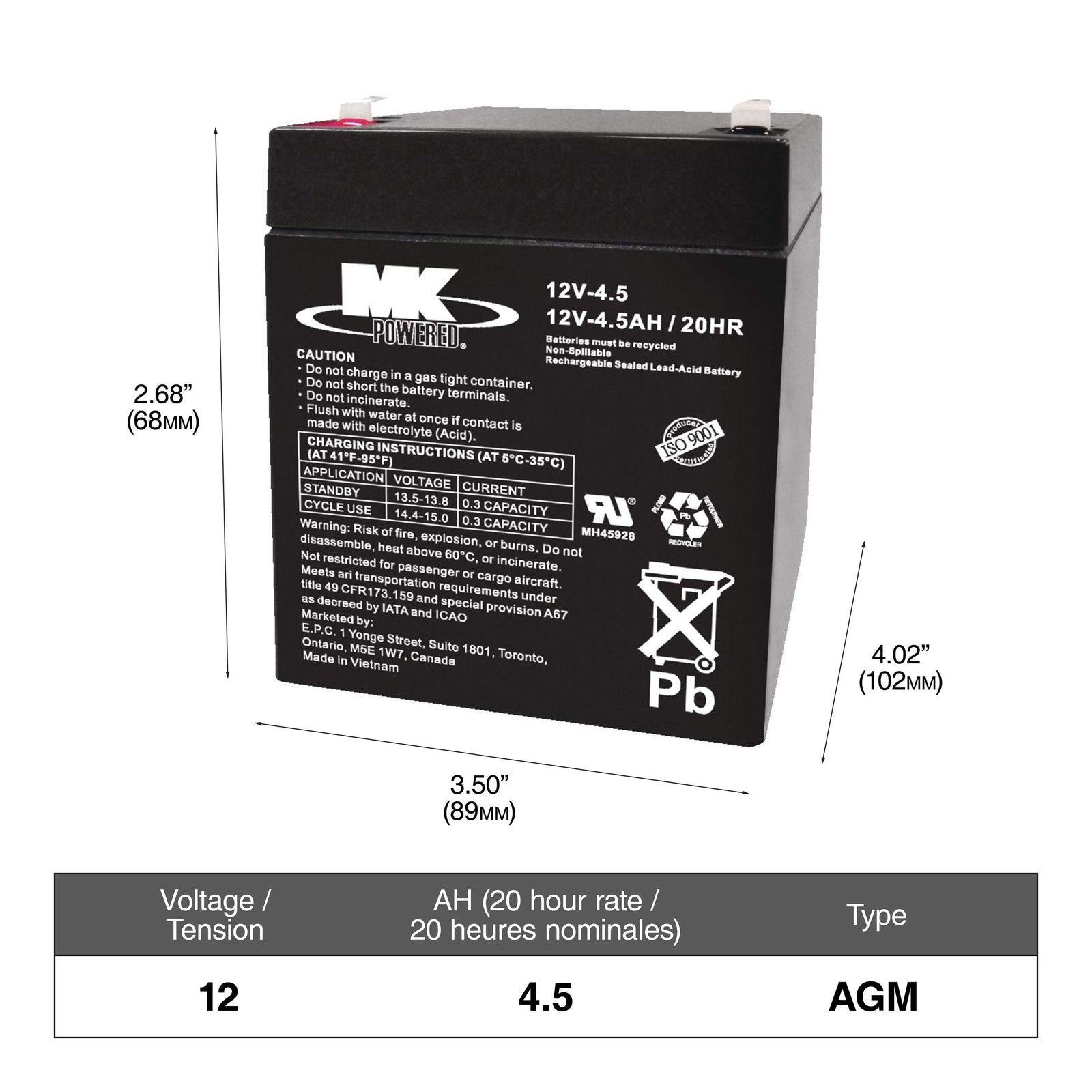 Group Size U1R Small Engine Battery, 230 CCA N6L2 - product image 1
